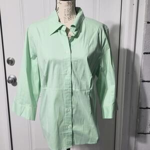 Izod- Mint Green Women's Button-Up Shirt 1X